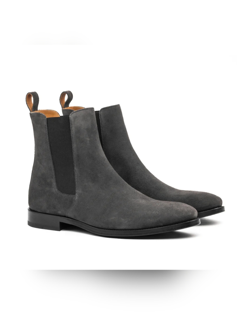 Oro Leather Casual Dress Boots Low Cut, Gray Brushed Leather Mens 14 M